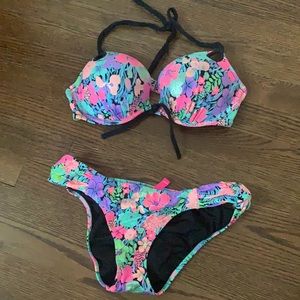 Victoria’s Secret Floral Print Bikini. Bottom is a Small and top is a 34C